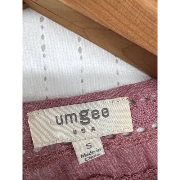 Umgee Shift Dress Sz S Mauve Pink Floral Embroidered Boho Peasant Fairy Lightwt - Picture 3 of 9